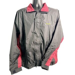 Snake Eyes Jacket Mens Large Black Red Colorblock Full Zip Lined Windbreaker